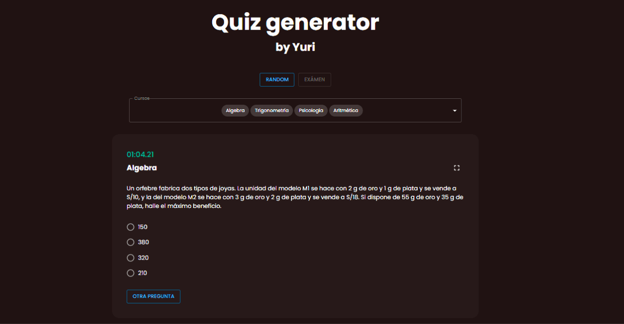 Captura del proyecto Quiz gen