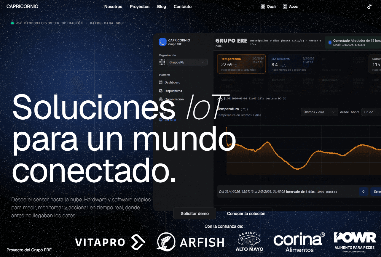Captura del proyecto Plataforma IOT acuícola